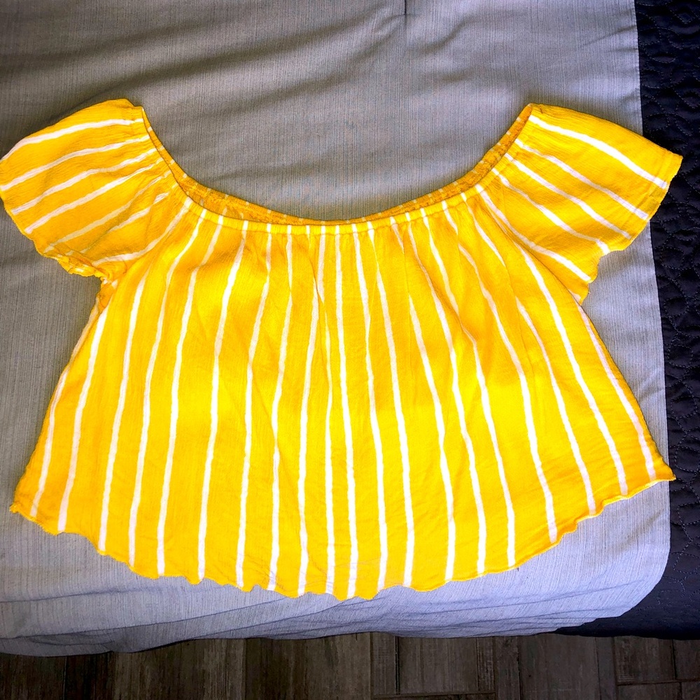Off the shoulder striped top